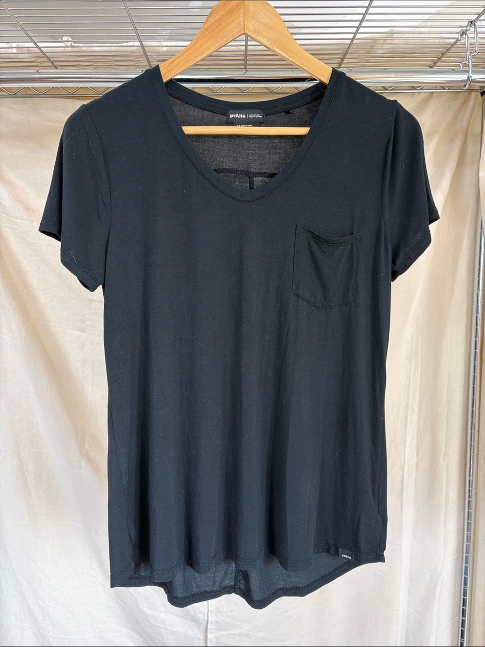 Prana Black Women's V-Neck Pocket Tee